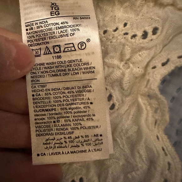 Old Navy Cream Lace-Trim Peasant Blouse - Picture 3 of 3